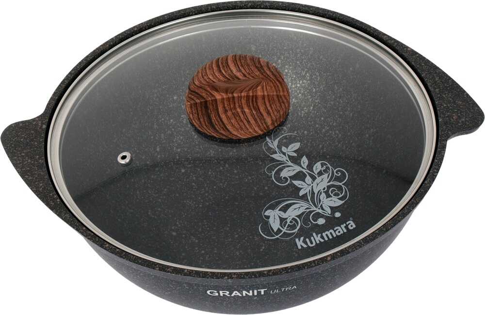 Казан 3,5л для плова Kukmara Granit Ultra original  крышка стекло кго37а