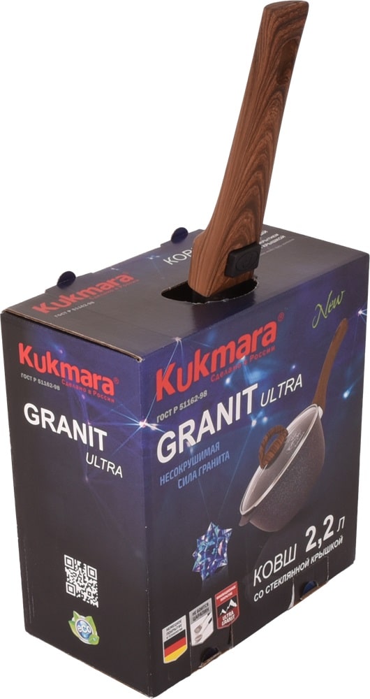 Ковш 2,2л Kukmara АП red Granit Ultra ст/кр съем.руч (кга0225а) 