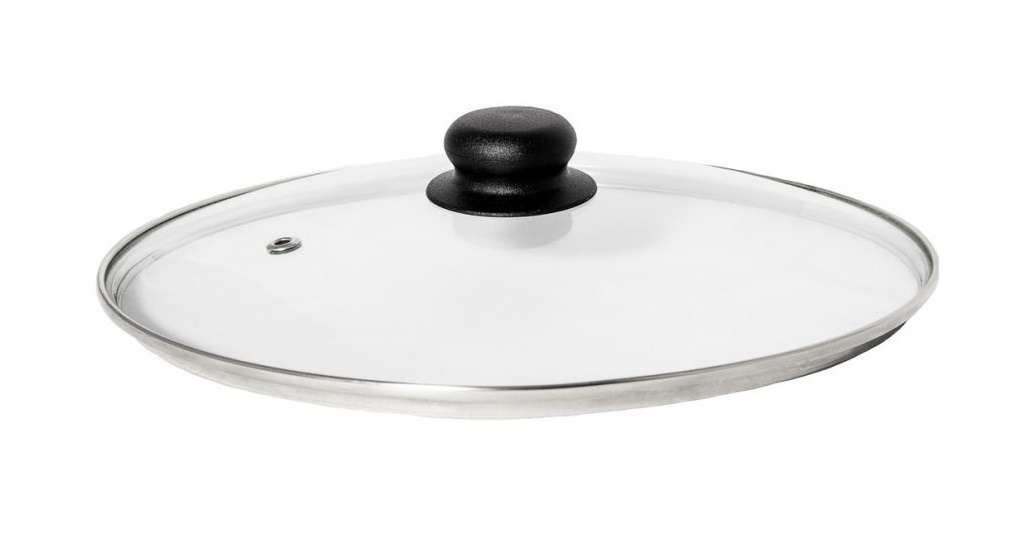 Крышка 16см стекло металлический ободок,пароотвод 4716