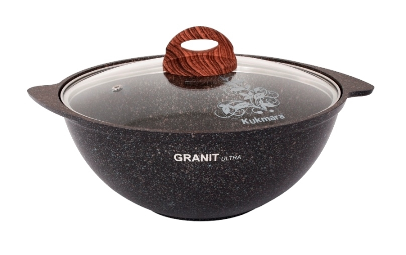 Казан 3,5л для плова Kukmara Granit Ultra original  крышка стекло кго37а